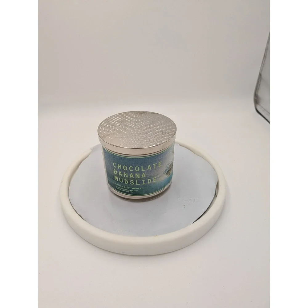 Bath and Body Works Chocolate Banana Mudslide 3 Wick‎ Scented Candle New